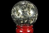 Polished Pyrite Sphere - Peru #98000-1